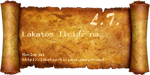 Lakatos Ticiána névjegykártya